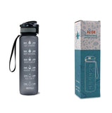 Tritan Water Bottle with Time Marker Bounce Cover, Motivational Water Bottle with Leakproof Lid for Sports Cycling and Outdoors