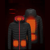 Smart Heating Cotton-padded Clothes, Men and Women's USB Charging Cardigan or Jacket