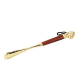 Luxury Solid Wood Shoehorn with Metal Handle – Long Handle Shoe Lifter for Easy Wear