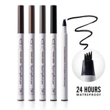 4-Fork Eyebrow Pencil – Long-lasting Waterproof Microblading Effect Brow Pen
