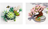 Assembled Building Blocks Toy Model, Succulent Potted Flower