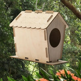 DIY Bird House, Yard Gift Shelter Outdoor Unfinished Bird Nest, Wooden Nesting Box