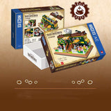 Vintage Train Coffee Shop Building Blocks – Street View Model Gift Toy