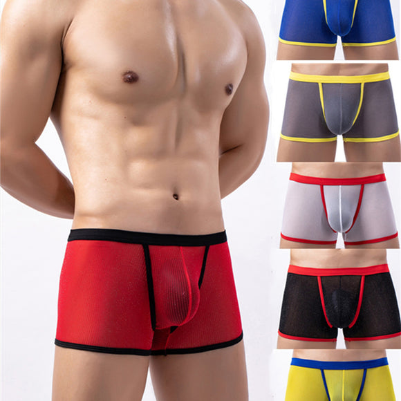 Men's Fashion, Golden Dot Mesh Stripes Boyshorts