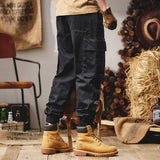 Men’s Heavy-duty Loose Fit Cargo Pants – Straight Leg Utility Workwear Trousers