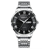 Men's Steel Belt Double Calendar, Waterproof Luminous Quartz Watch