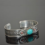 Tibetan and Nepal Style, Handmade Silver White Copper Bracelet