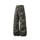 Men’s Camo Workwear Pants – Straight Wide Leg Casual Utility Trousers