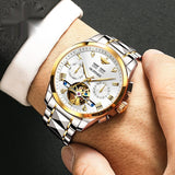 Luxury Men's Hollow Automatic Mechanical Waterproof Tide Watch