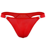 Men's Translucent, Ice Silk, Low Waist Buckle, T-back Underwear