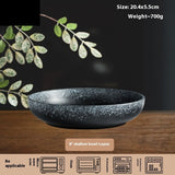 Ceramic Household 8-inch Tableware, Round Deep Plate