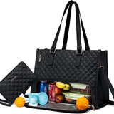 Convenient Commute New Women's Insulated Lunch Bag, Leak-proof Large Purse, Diagonal Computer Storage Case