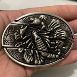 Bullhead Animal Knife, Denim Hip Hop Skateboard, Buckle Belt (Leather Belt not Included)