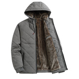 Men's Jacket with Fleece, Thick Cotton, Casual Hooded Stand-up Collar Cardigan