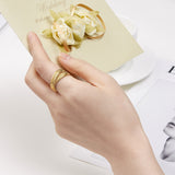 Copper Plated Faux Gold, High Color Snake Bone, Chain Ring