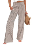 Loose-fit, Ruched, High-waisted, Straight-leg Women's Trousers