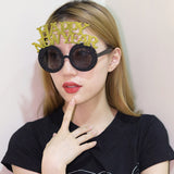 Creative Happy New Year Party Glasses Supplies Photo Props Holiday Dance Dress-up Funny Glasses