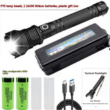 Aluminum Alloy Telescopic Zoom, USB Charging, XHP70 Strong Flashlight