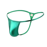 Shiny Men's Thong, Bronzing Patent Leather Shorts