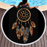 Bohemian Microfiber Round Beach Towel – Quick-dry Tassel Picnic & Pool Mat