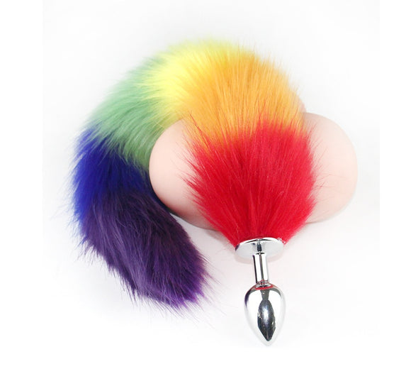 Rainbow Fox Tail, Butt Plug