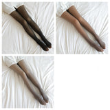 Translucent Plus Size Leggings, Fall and Winter Warm Fleece Lined Pantyhose, Women's Thermal Winter Tights