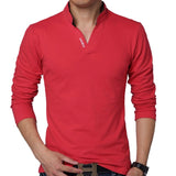 Long-sleeved Funky Solid Color T-shirt for Men
