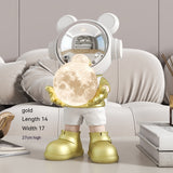 Desktop Space Bear Decoration, Moon Night Light Home Decor