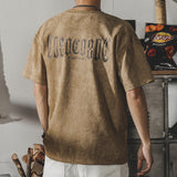Retro Washed T-shirt, Heavy Short-sleeved Shirt for Men