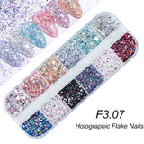 Nail Gold and Silver Glitter, Laser Sequins