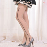 Velvet Cartoon Tattoo Print Stockings – Fashion Sheer Pattern Tights