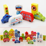 Traffic Wooden Building Blocks, Educational Toy