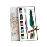 Glass Dipping Pen, Color Ink Feather Calligraphy Quill Set