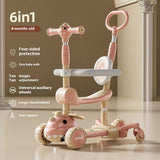 Children's Baby Push Handle Guardrail Scooter
