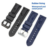 Waterproof Rubber Pin Buckle, Silicone Watch Strap (Pack of 2)