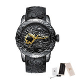 Men's Watches, Fashion 3D Engraved Dragon Relogio Masculino Luxury Top Brand Quartz, Waterproof Sports Male Clocks