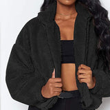 Women's Warm Faux Fur Jacket, Winter Strong Zippered, Loose Long Sleeves Blazer