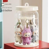 Rotating Handheld Blind Box Display Rack – Transparent Plush Doll Storage Case with Dust Cover