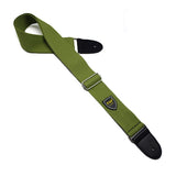 Adjustable Pure Cotton Guitar Strap with Leather Ends – Comfortable Instrument Shoulder Belt Accessory