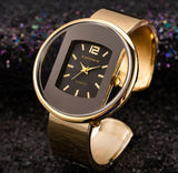 Women's New Luxury Brand Bracelet Watch, Gold Silver Dial Lady Dress Quartz Clock