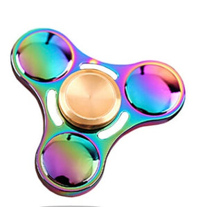 Zinc Alloy Rotating Toy, UFO Triangle Leaf Finger Colorful Fingertip Gyro
