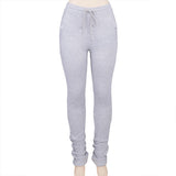 Women's Solid Lace-up High-waist Flare Pants