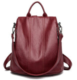 All-match Leather Soft Leather Anti-theft Multifunctional Backpack