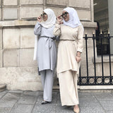 Fashionable Muslim Solid Color Outdoor Dress