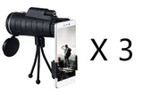 Compatible with Apple, Monocular Telescope Zoom Scope with Compass, Phone Clip Tripod