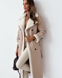 Women's Fashion Winter Trench Overcoat – Belted, Double-breasted, Mid-length Lapel Design