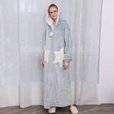 Women and Men's Winter Bath Robe, Hooded Night Dress Gown Sleepwear