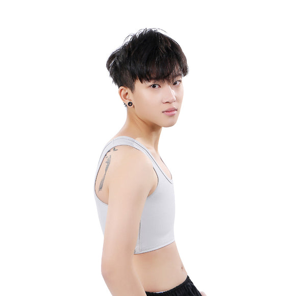 Breast Crop Top Bralette, Buckle Lesbian Tomboy Vest Corsets
