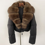 Fox Fur Collar Thick Short Down Jacket