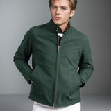 Stand Collar Zippered Solid Color Jacket
